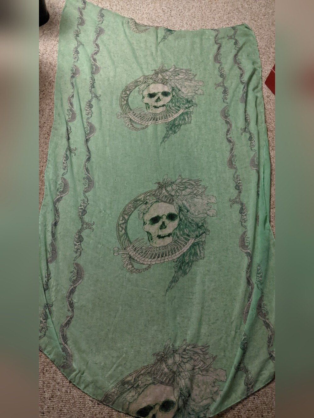 Skull Roadkill Gauze Sheer Panel Wall Hanging